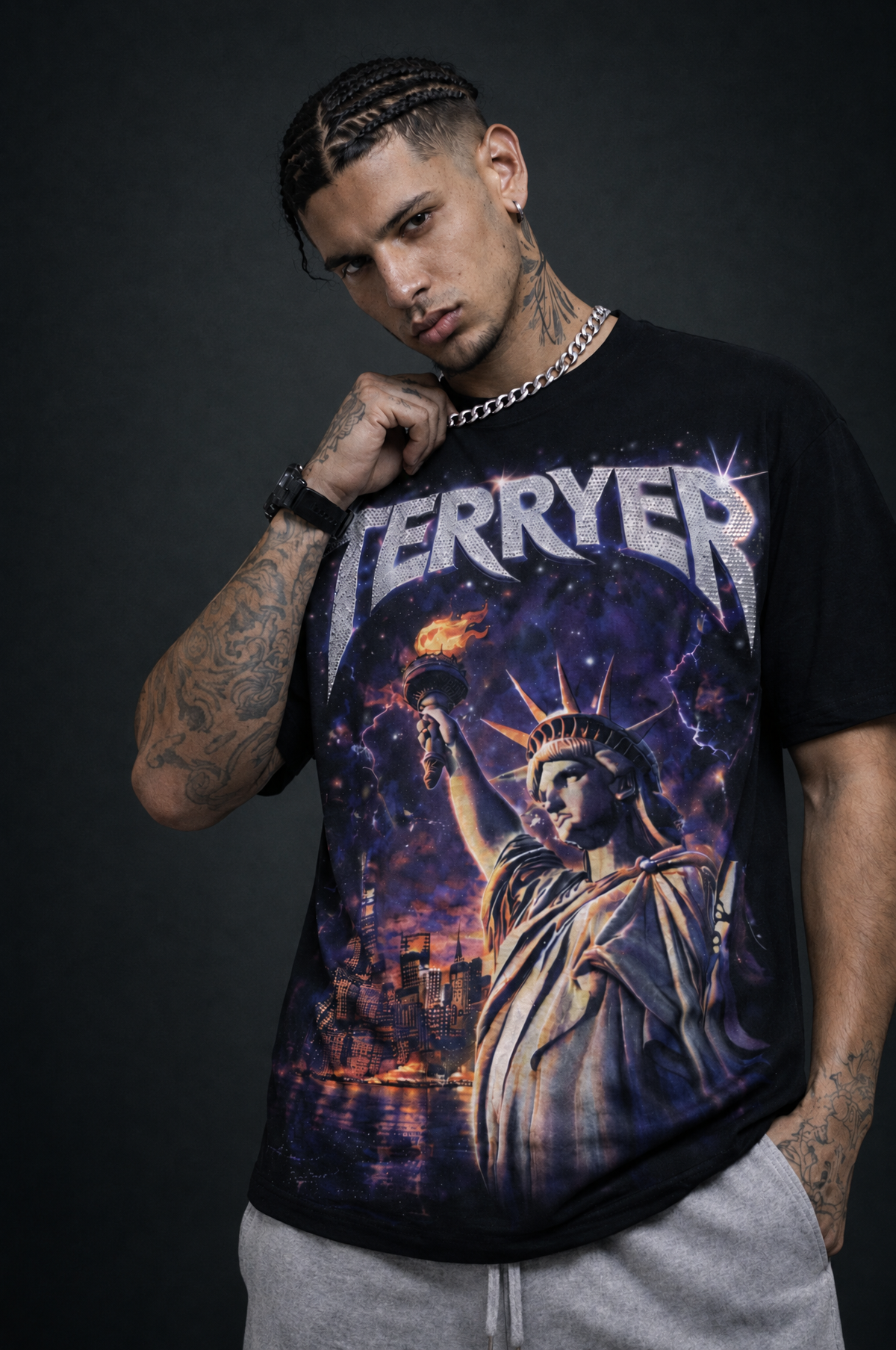 DIAMOND LIBERTY - polera TERRYER Estatua de la Libertad