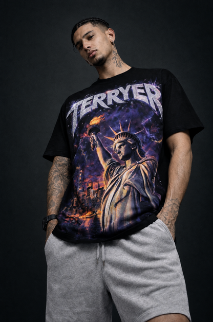 DIAMOND LIBERTY - polera TERRYER Estatua de la Libertad